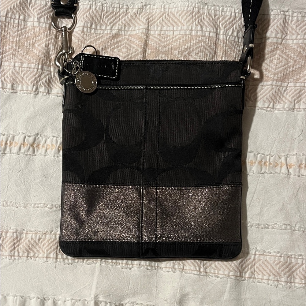 Coach Black and Metallic Crossbody Bag